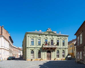 Fototapeta premium Historic Schreiner House. Sopron in Transdanubia in the west of Hungary close to the border with Austria. Eastern Europe, Hungary.