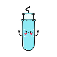 Cute funny menstrual tampon character. Vector hand drawn cartoon kawaii character illustration icon. Isolated on white background. Menstrual tampon character concept