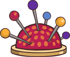 Needle cushion, cushion for sewing, embroidery needles, hand drawn symbol