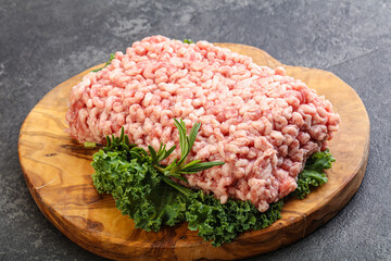 Raw pork minced meat for cooking