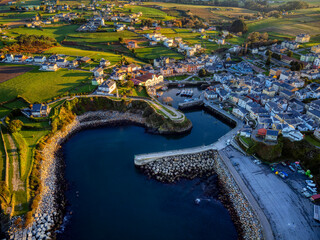 Aerial view of Puerto de Vega in Asturias.