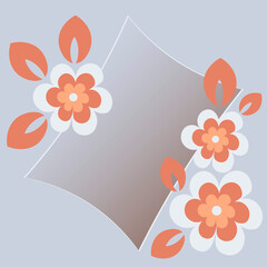 a stylized postcard or banner for an inscription with flowers - graphics. Gift, congratulations