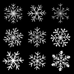 set of snowflakes