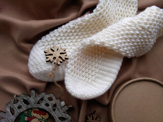 Knitted socks as an idea for a New Year's gift to the closest people.