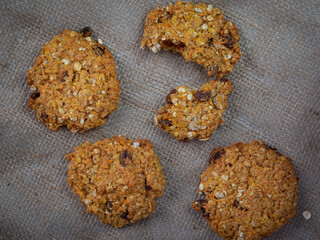 flake biscuits with raisins and seeds a vegetarian delicacy