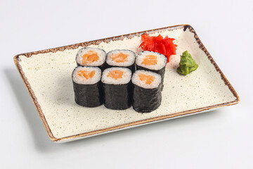 Japanese roll maki with salmon