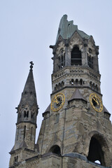 Kaiser Wilhelm Memorial Church in Berlin in cloudy weather