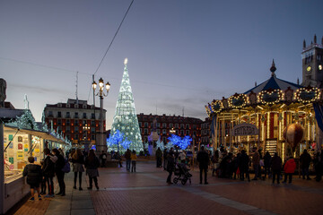 Christmas decoration of the Main Square of Valladolid, Spain