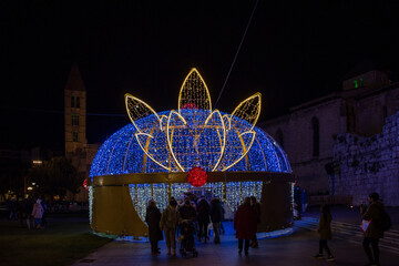 Valladolid, Spain; November 2021: Christmas decoration in the city of Valladolid, Spain