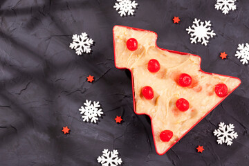 Natilla traditional Colombian food - Christmas atmosphere.