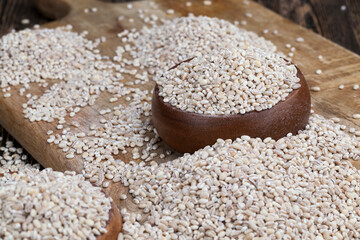 pearl barley for cooking porridge, made from barley