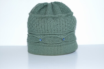 isolated green hat on white background