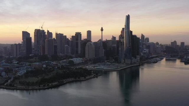 Millers point Barangaroo high-rise towers in Sydney city CBD on harbour &ndash; 4k.
