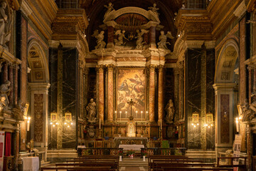 Obraz premium The baroque church of Gesù e Maria in via del Corso, Rome