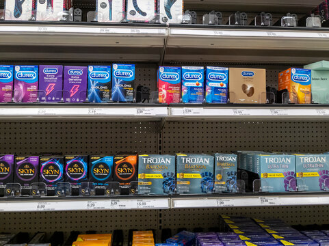 Seattle, WA USA - circa June 2021: View of the sexual wellness aisle inside a Target superstore.