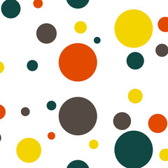 Abstraction pattern. Circles. Green, yellow, orange, brown. Seamless pattern with circles .