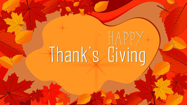 happy thanks giving with new style leaf vector format