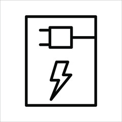 electric panel box vector. Electric distribution icon. editable on white background