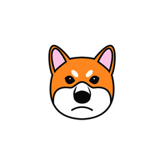 shiba inu dog head crypto coin logo design vector 