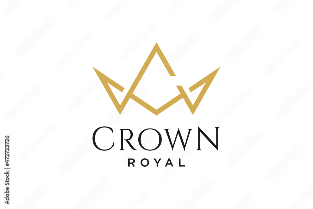 Wall mural initial logo letter c with crown vector symbol illustration design