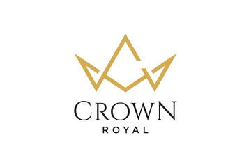 initial logo letter C with crown vector symbol illustration design