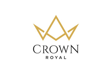 initial logo letter W with crown vector symbol illustration design