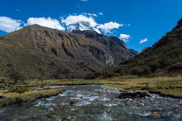 Fototapeta na wymiar Landscape from Huascaran National Park, Huaraz, Perú