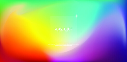 Abstract blurred gradient mesh background bright rainbow colors. Colorful smooth soft banner template. 