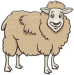 funny cartoon sheep farm animal character
