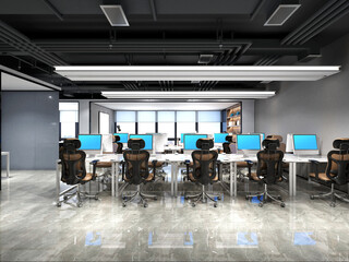 Fototapeta na wymiar 3d render of working office and meeting room
