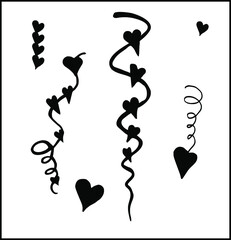 cute cartoon little hearts clipart on a spiral
