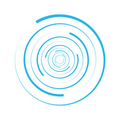 Halftone dots in circle form. round logo vector illustration dotted spiral design element