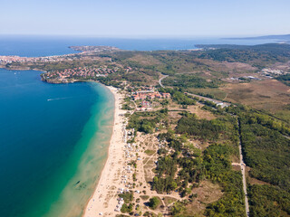Aerial view of Gradina Beach near town of Sozopol,  Bulgaria