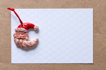 grungy santa face christmas ornament with space