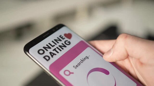 Online dating App Closeup Shot on a Mobile Smart Phone Screen