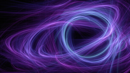 Fototapeta premium Abstract background, smooth blue lines on a black background