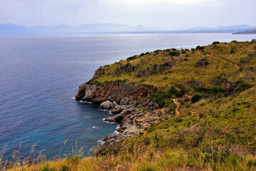 coastal panorama in the zingaro reserve sicily italy