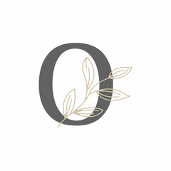 Initial Letter O Floral and Botanical Logo. Nature Leaf Feminine for Beauty Salon, Massage, Cosmetics or Spa Icon Symbol
