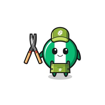 recommend clip art: cute nigeria flag as gardener mascot.