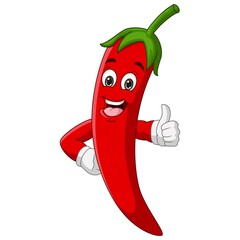 Cartoon chili pepper giving thumbs up