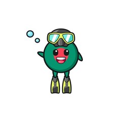 the bangladesh flag diver cartoon character.