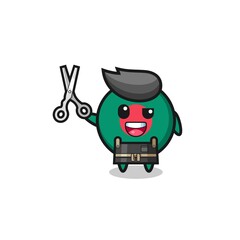bangladesh flag character as barbershop mascot.