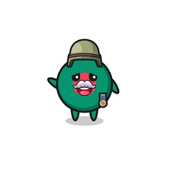 cute bangladesh flag as veteran cartoon.