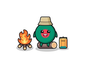 camping illustration of the bangladesh flag cartoon.