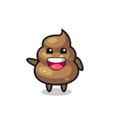 happy poop cute mascot character