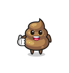 poop mascot doing thumbs up gesture