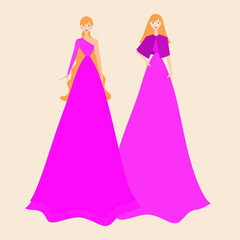 Light Pink Dress for Twins Princess