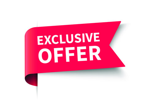 vector illustration red banner exclusive offer