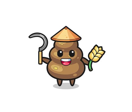 recommend clip art: poop Asian farmer holding paddy