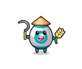 rocket Asian farmer holding paddy